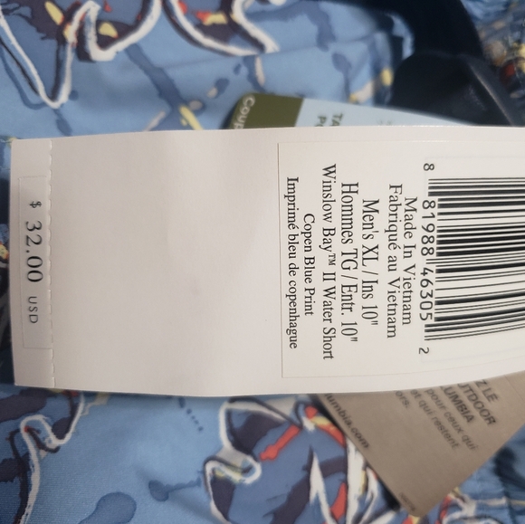 Columbia XCO Mens Blue Printed Shorts XL New with Tags - Picture 7 of 11